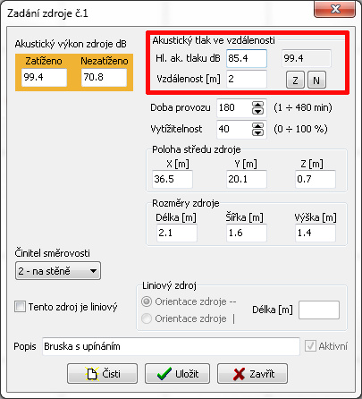 IZOFONIK zadávání zdroje hluku - akustický výkon